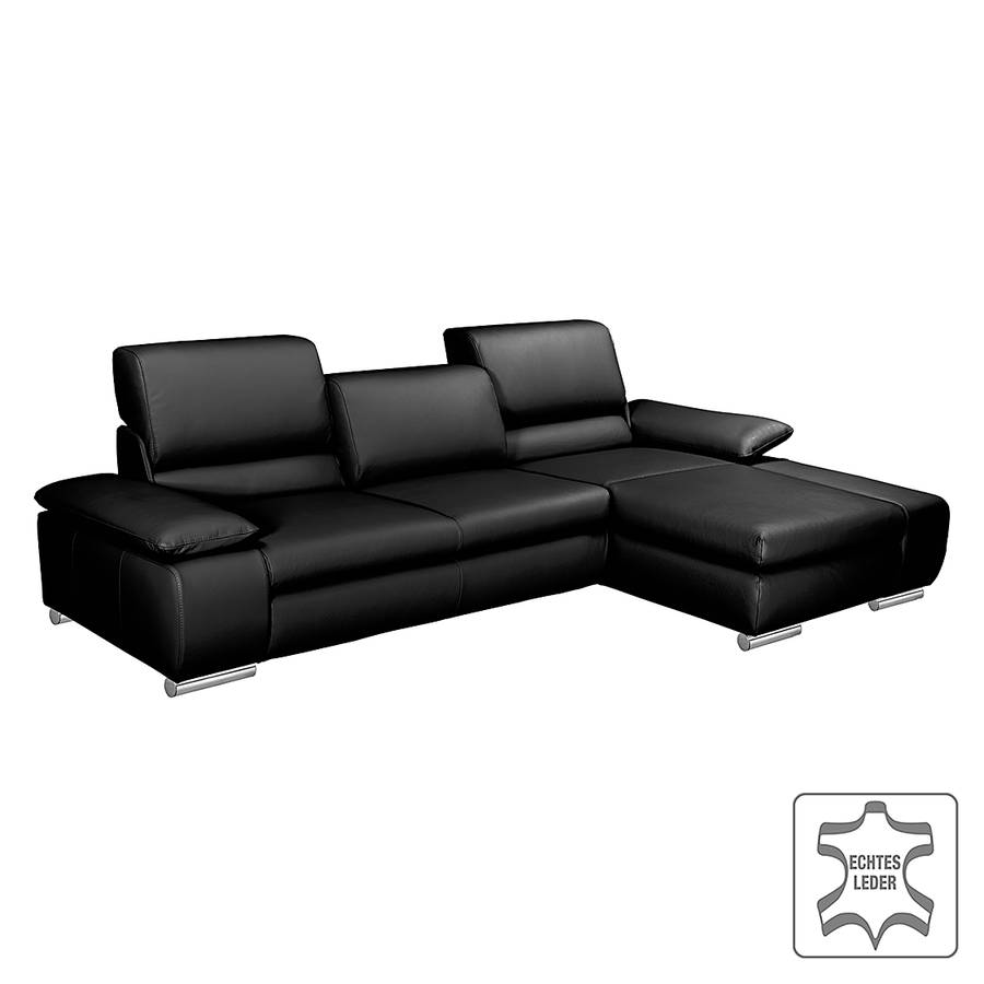 ecksofa masca echtleder schwarz longchair davorstehend rechts 1051554