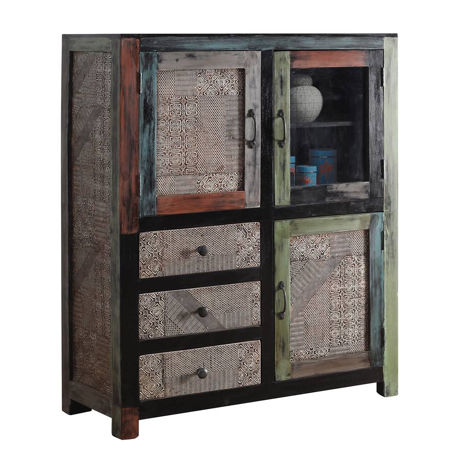 Highboard Goa II Akazie / Mango teilmassiv Home24