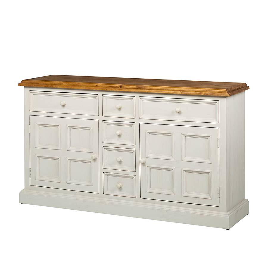 Credenza Boddo Legno massello di pino Bianco/Color miele Home24