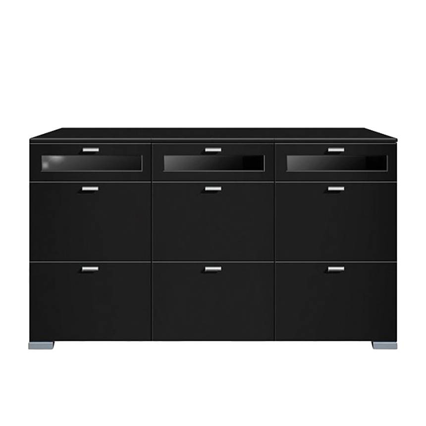 sideboard gallery plus 9 schubladen oberste 3 glas schwarz 1326547