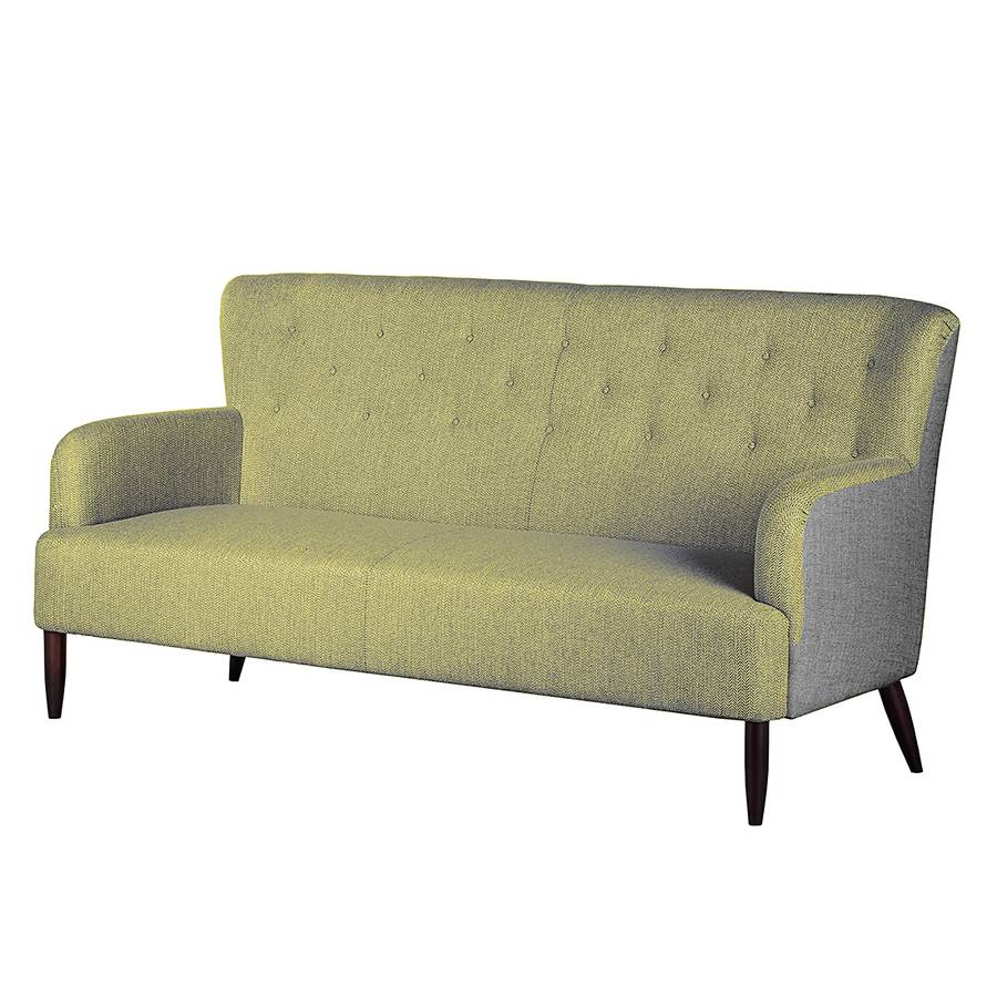 sofa allora 3 sitzer strukturstoff hellgrau fischgraetmuster gelb 391180