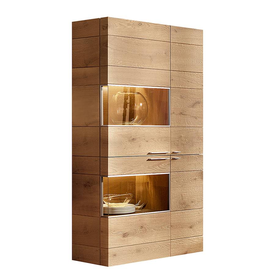 Vitrinenschrank II Quadra - Eiche massiv | Home24.at