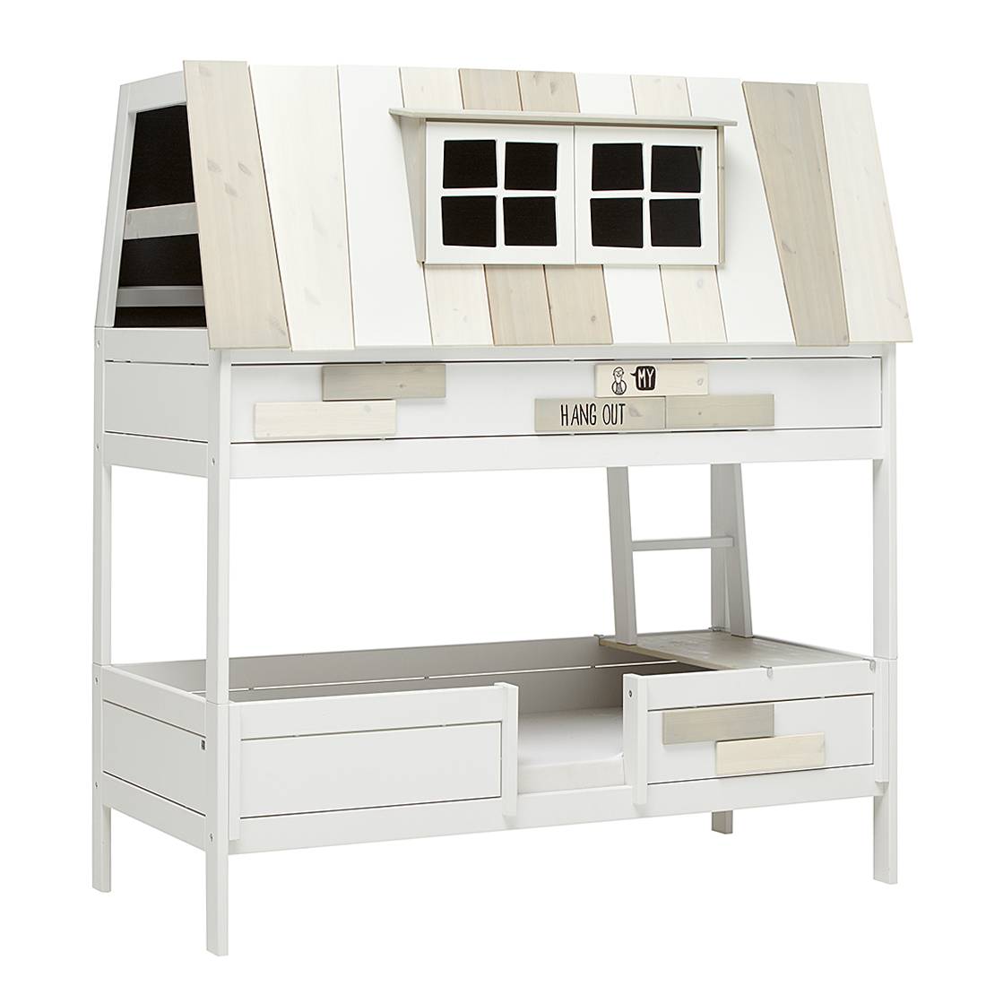 Abenteuerbett Hang Out Lifetime Original - Kiefer teilmassiv - Weiß - Mit Rollrost, Lifetime Kidsrooms