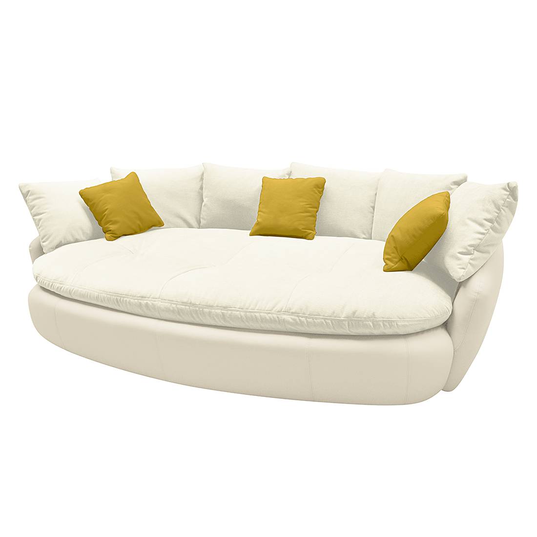 Bigsofa Arikok - Kunstleder/Feincord - Beige / Senfgelb der Marke Cotta, Maße: Breite: 238 cm Höhe: 80 cm Tiefe: 140 cm Sitzhöhe: 40 cm, Farbe: Beige,Gelb, Material: Kunstleder,Textil, Versandart: Möbelspedition, der Versand ist kostenlos. Cotta Bigsofa Arikok - Kunstleder+Feincord - Beige + Senfgelb