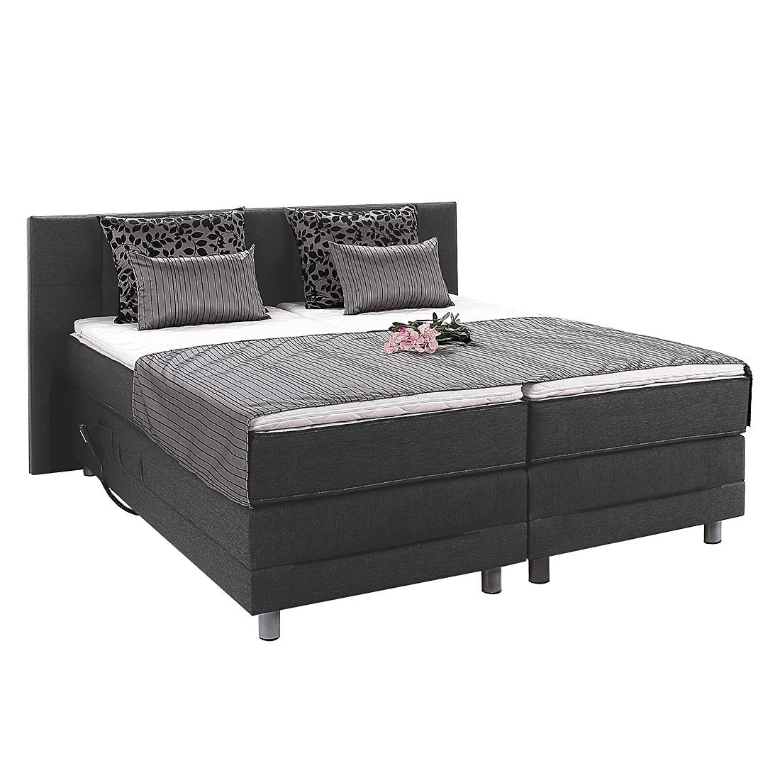 Boxspringbett Kendrick (mit Elektromotor) - inkl. Topper - 200 x 200cm - H3 ab 80 kg - Schwarz, Breckle