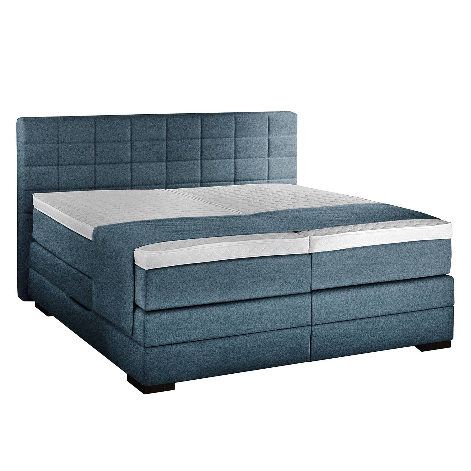 Boxspringbett Las Americas (inklusive Bettkasten & Topper) - Webstoff - 160 x 200cm - H4 ab 100 kg - Petrol, Nova Dream Sleepline