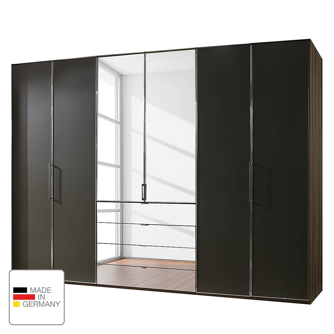 Drehtürenschrank Monza I - Walnuss Dekor/Havanna - Ohne ...