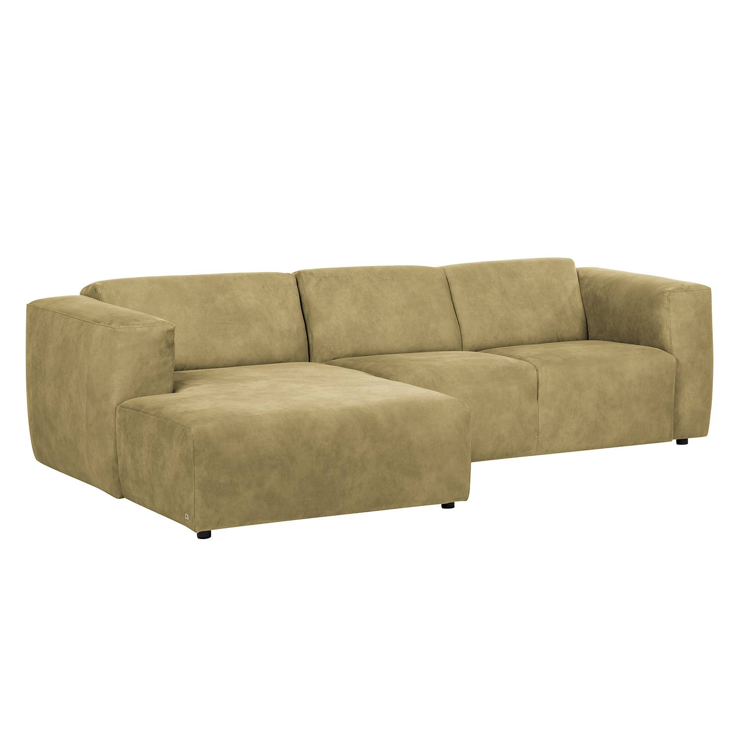 Ecksofa Estepa I - Microfaser - Longchair/Ottomane davorstehend links - Keine Funktion - Khaki, Naturoo