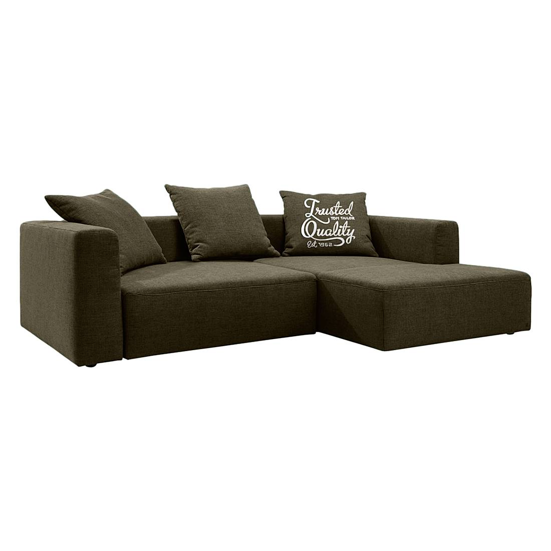 Ecksofa Heaven Casual XL - Webstoff - Longchair/Ottomane davorstehend rechts - Ohne Schlaffunktion - Braun, Tom Tailor