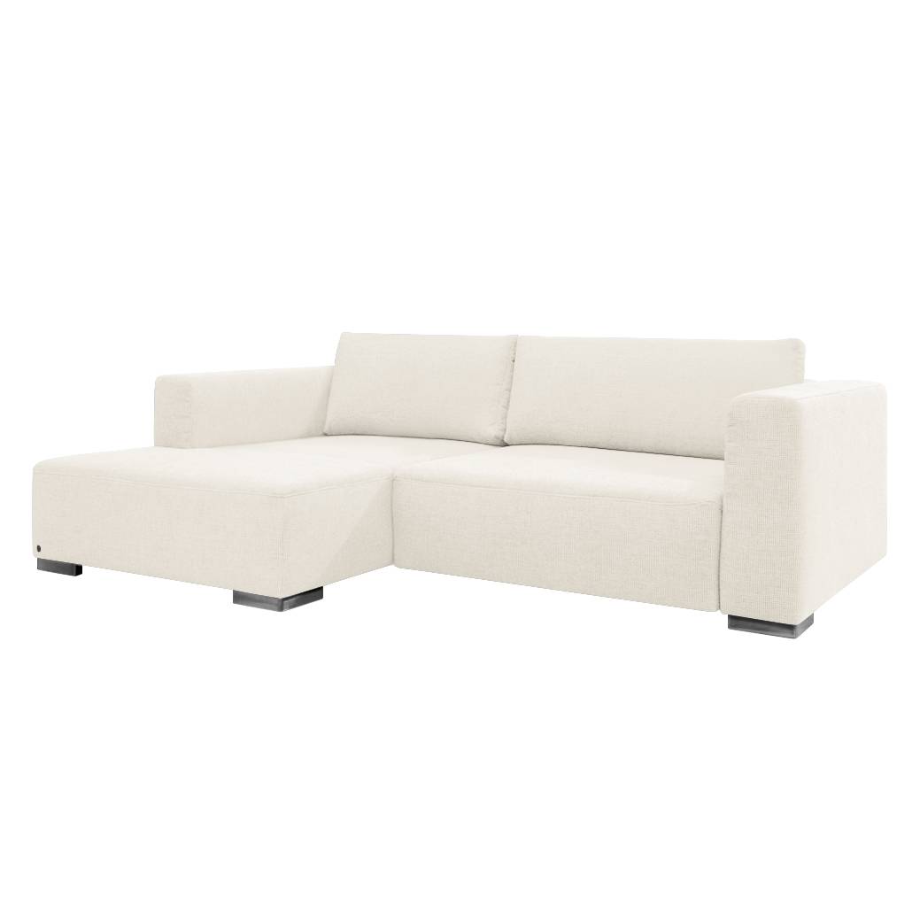 Ecksofa Heaven Colors Style S - Webstoff - Longchair/Ottomane davorstehend links - Mit Schlaffunktion - Creme, Tom Tailor