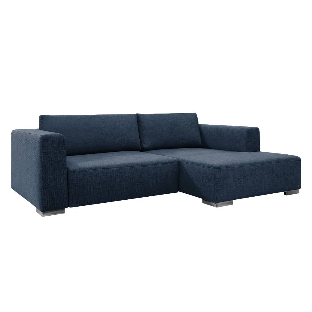 Ecksofa Heaven Colors Style S - Webstoff - Longchair/Ottomane davorstehend rechts - Mit Schlaffunktion - Dunkelblau, Tom Tailor