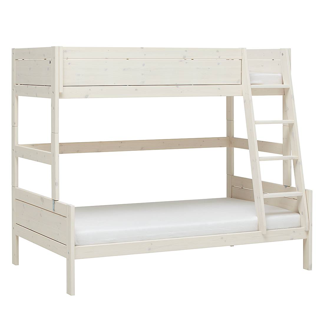 Etagenbett Lifetime Original - Kiefer massiv - Whitewash - Liegefläche: 90/120 x 200 cm - mit Deluxe Lattenrost oben & Bettkasten, Lifetime Kidsrooms