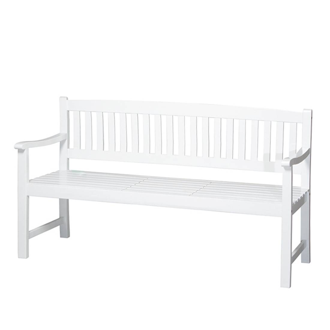 Gartenbank Florida (2-Sitzer) - mit integriertem Klapptisch - Akazie massiv - Weiß lackiert, Siena Garden