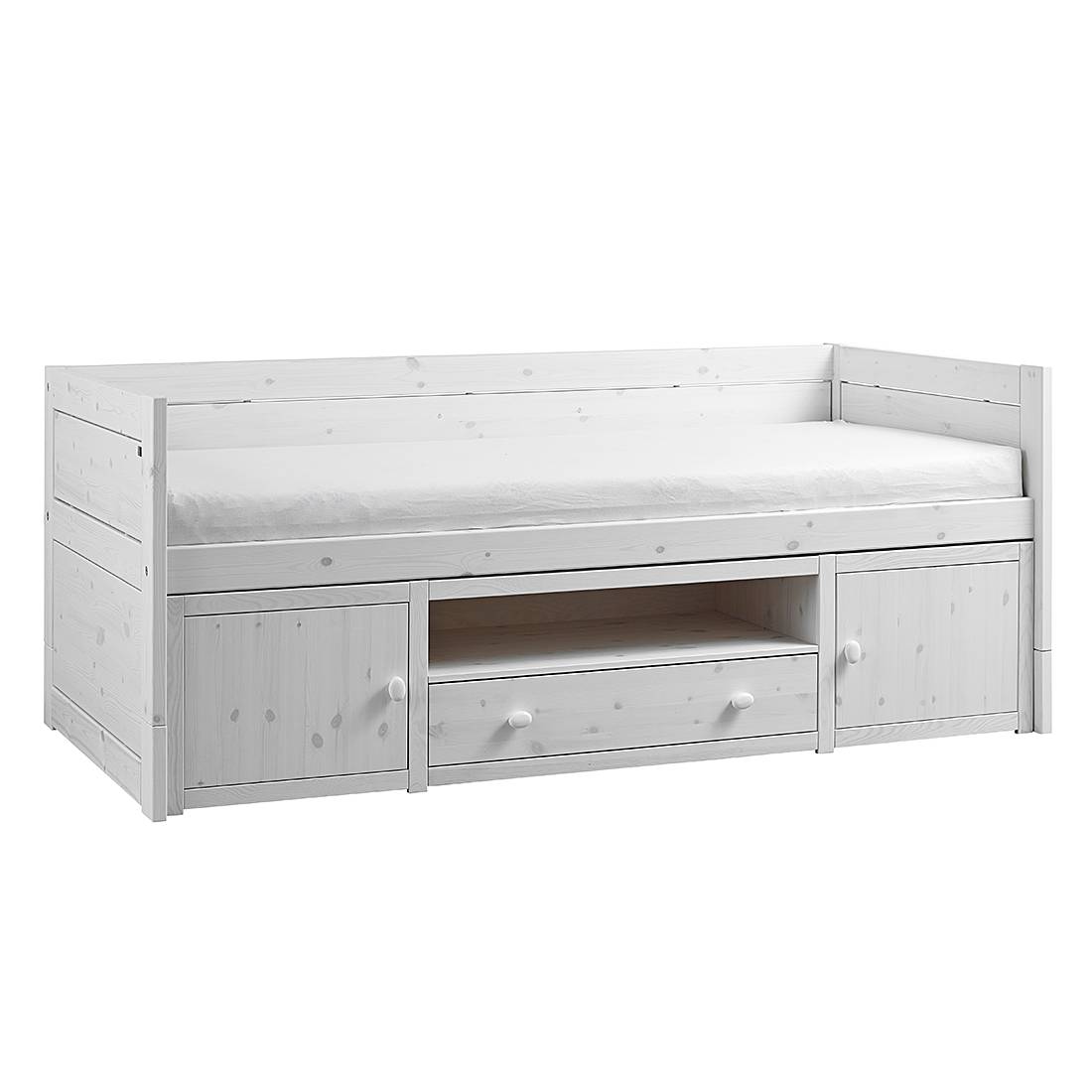 Kojenbett II Lifetime Original - Kiefer massiv - Whitewash - Mit Deluxe Lattenrost, Lifetime Kidsrooms