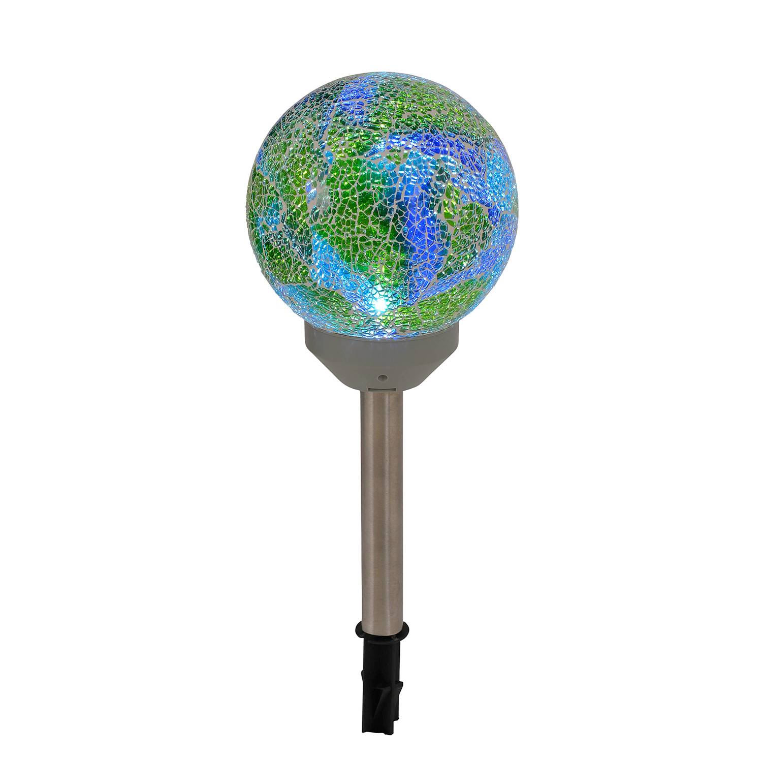 EEK A+, LED Solar-Außen-Kugelleuchte 1-flammig - Multicolor Glas, Näve