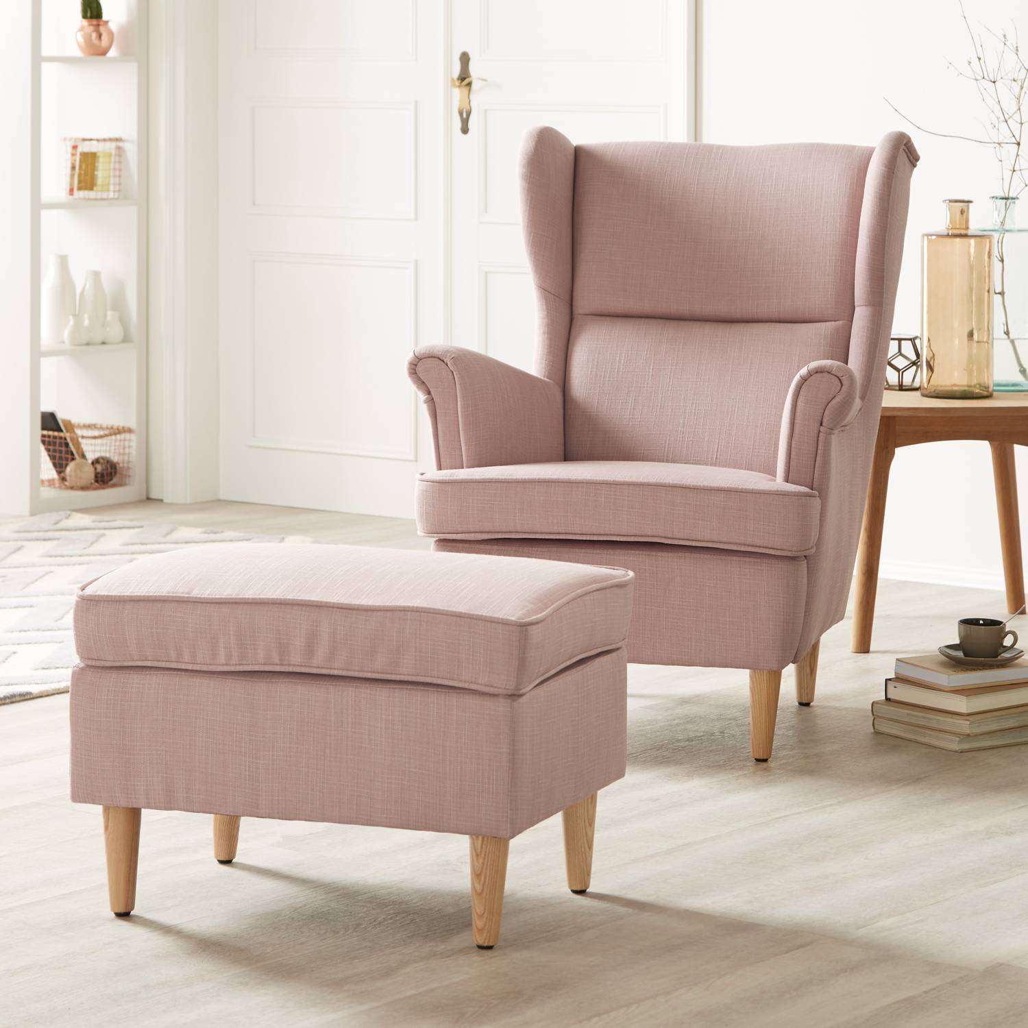 ohrensessel juna i webstoff mit hocker mauve 2752234