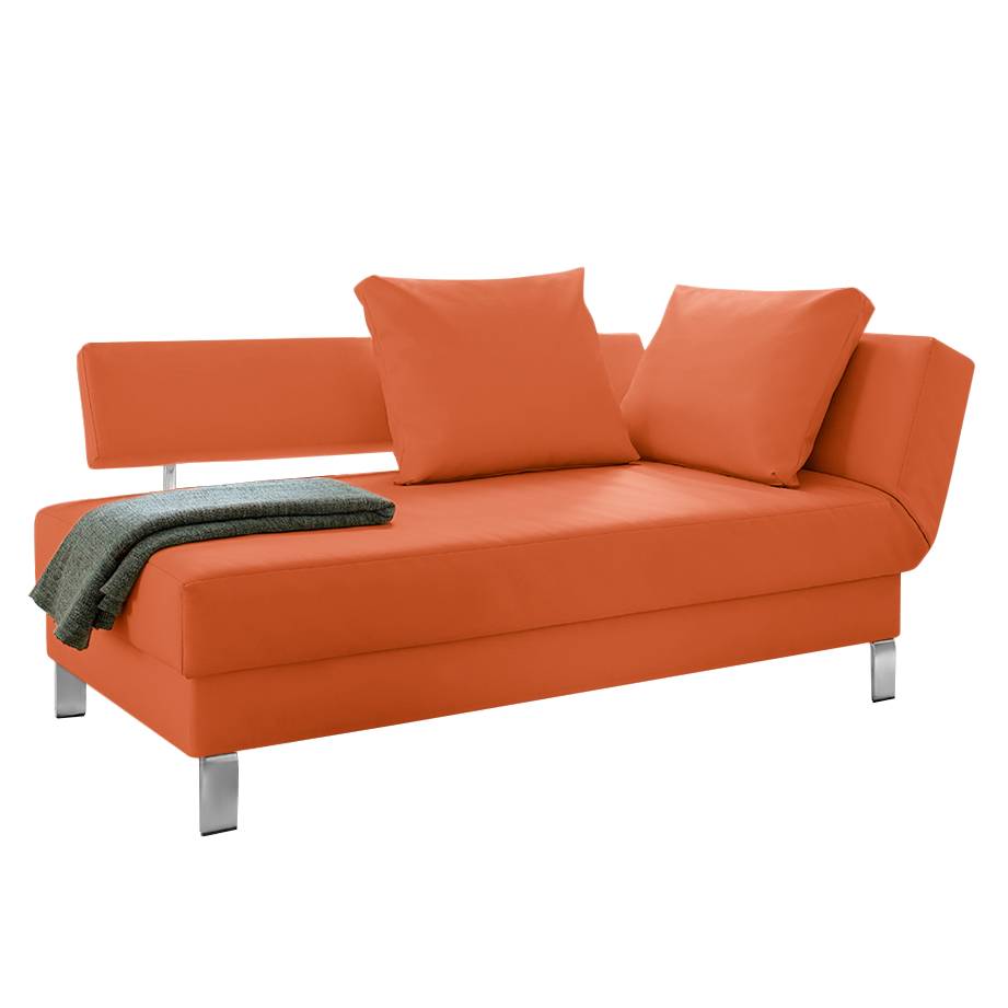 Recamiere Athmos (mit Schlaffunktion) - Kunstleder - Armlehne davorstehend rechts - Orange, Modoform