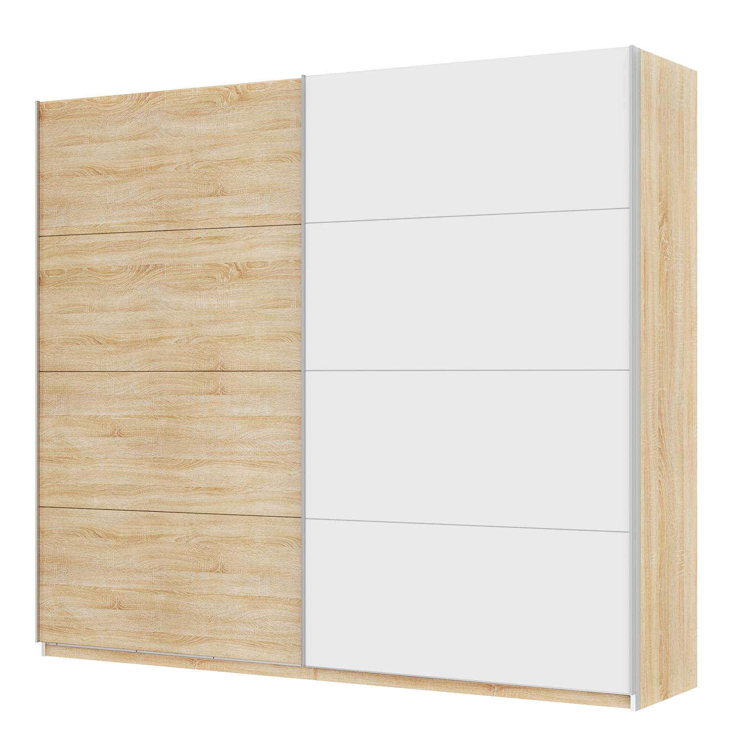 Schwebetürenschrank SKØP - Eiche Sonoma Dekor / Alpinweiß - 270 cm (2-türig) - 236 cm - Premium, SKØP