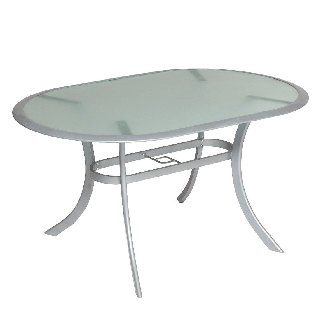 Tisch Carrara - Aluminium/Milchglas, Merxx
