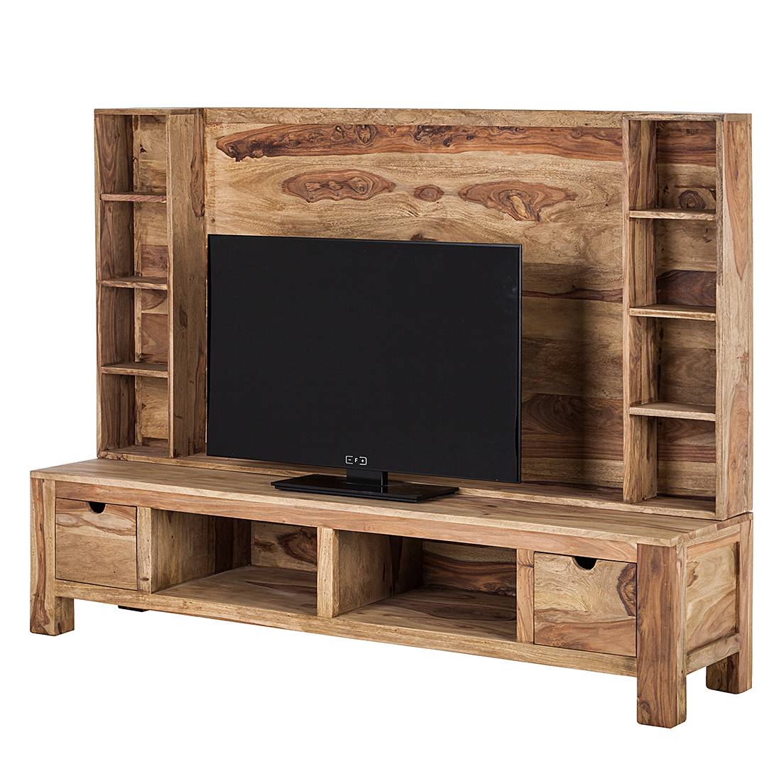 Sheesam möbel: tv wand yoga massivholz sheesham natur. holz ...