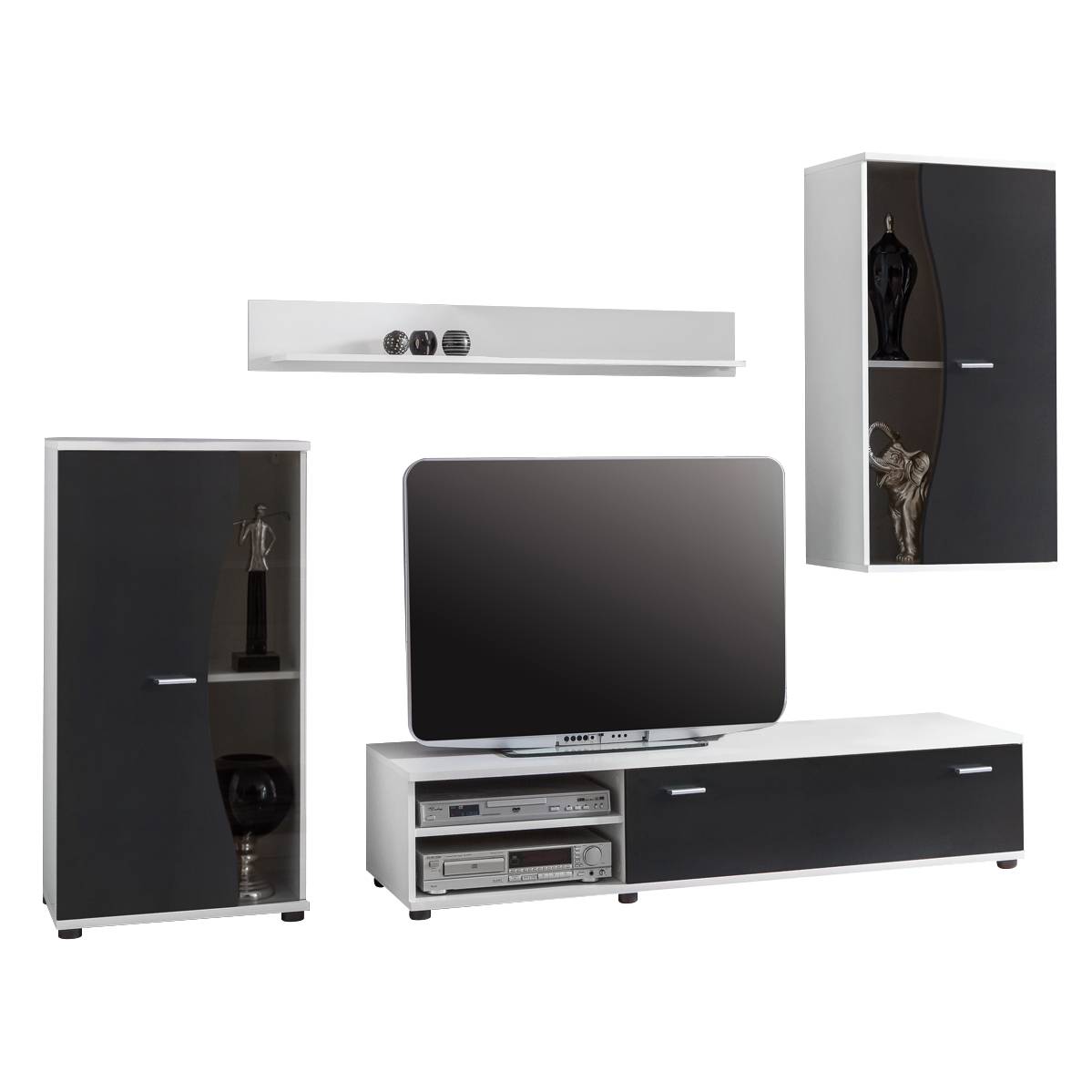 M fd 000122 mooved wohnwand sondrio (4 teilig) – schwarz / weià ...