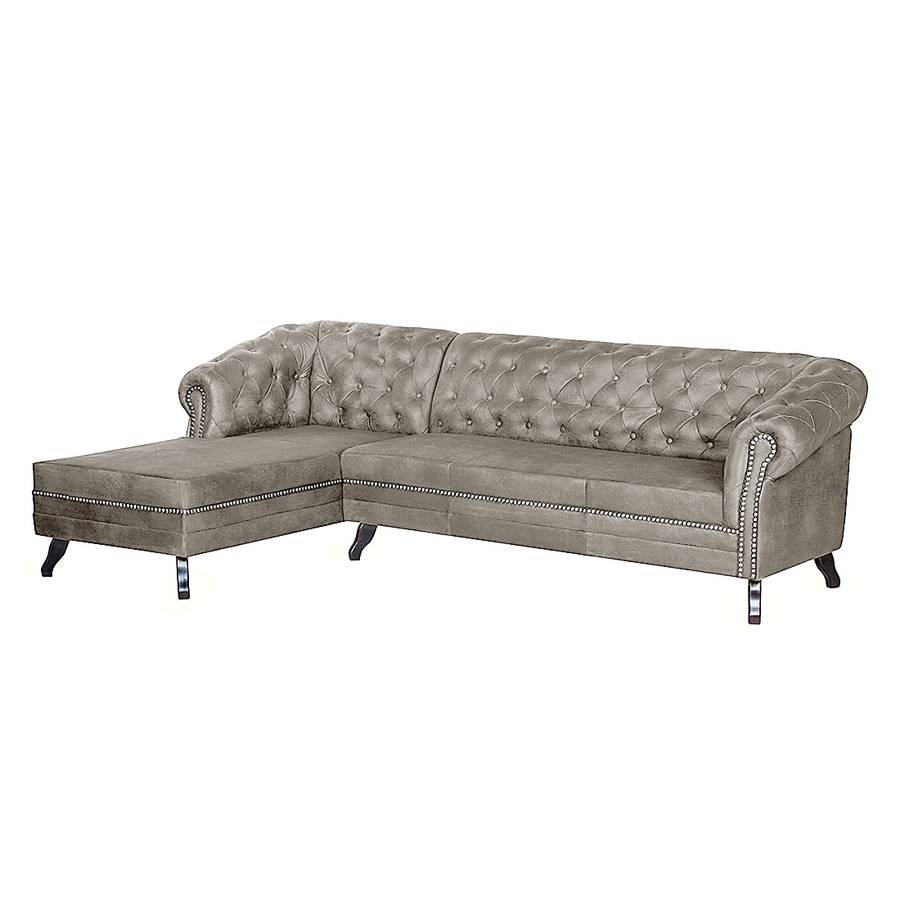 Couch Chesterfield Leder Silber - Casa Padrino Luxus ...