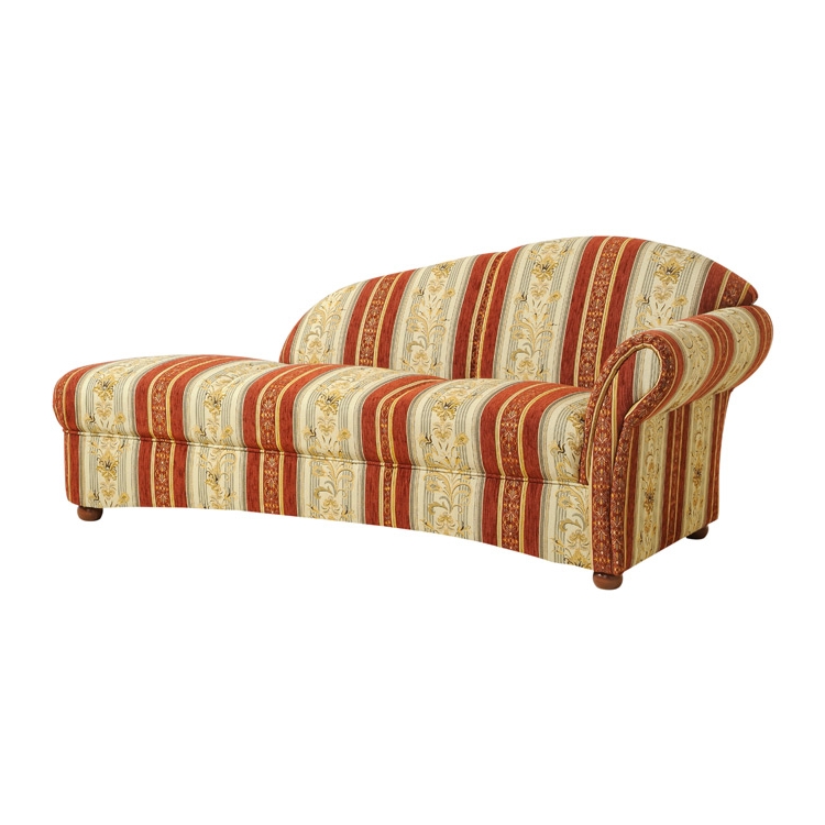 Recamiere Alina (Armlehne rechts) - Stoff Orange/Beige ...