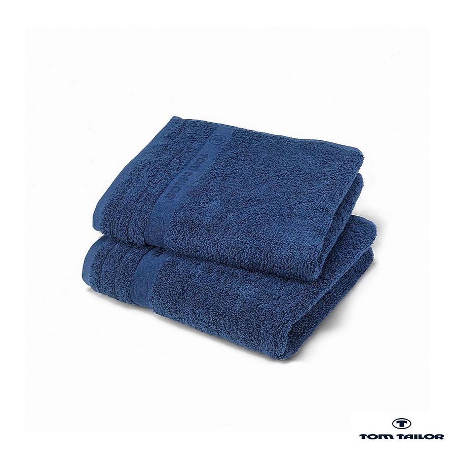 Handtuch Tom Tailor - Baumwollstoff - Marineblau - 50 x 100 cm (2er-Set), Tom Tailor