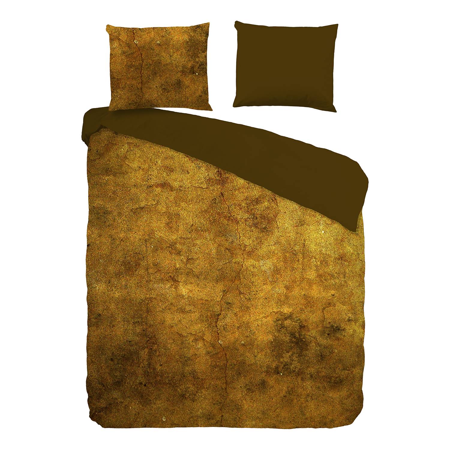 BettwÃ¤sche Bronzed - Satin - Bronze / Braun - 200 x 240 cm + 2 Kissen 70 x 60 cm, Descanso