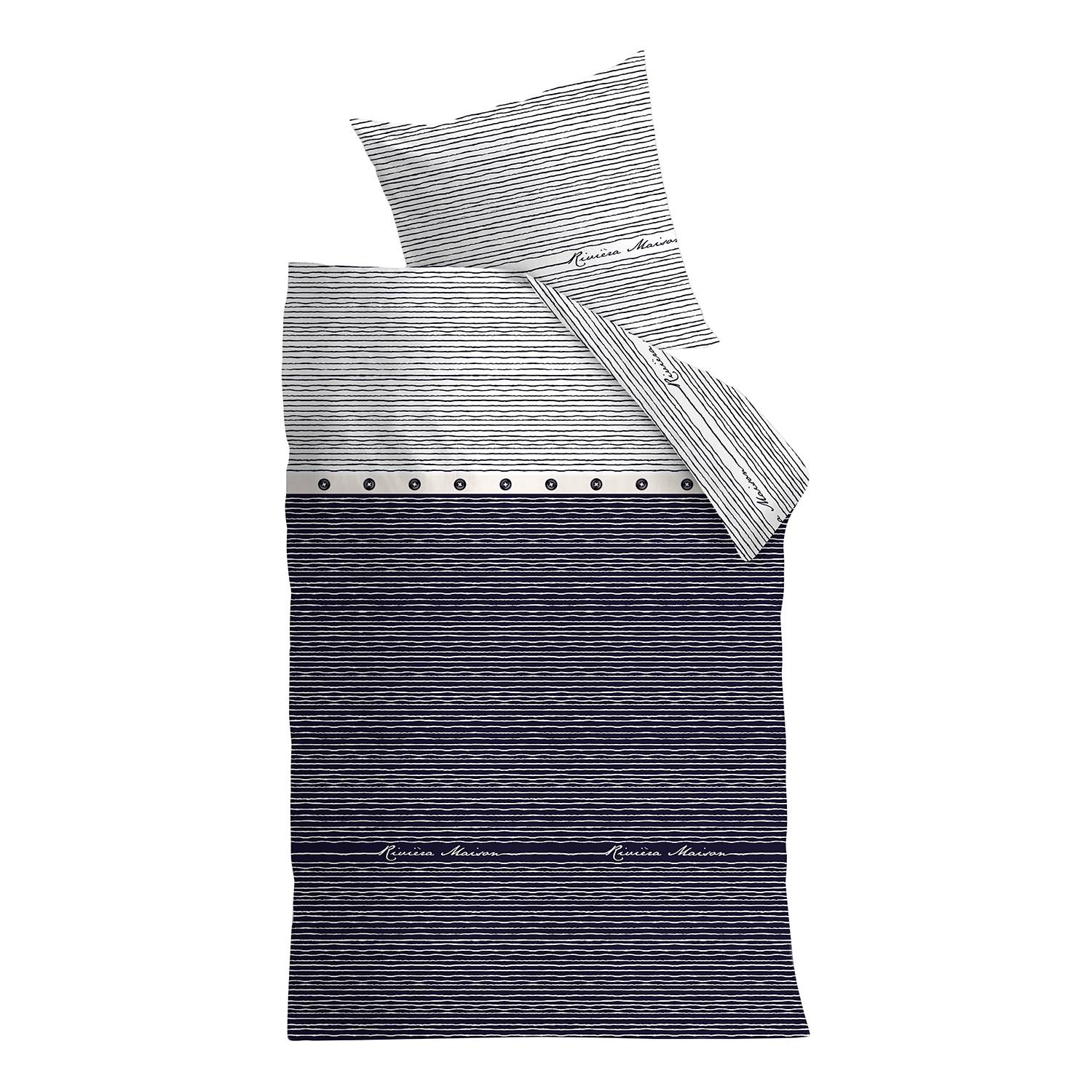BettwÃ¤sche RiviÃ¨ra Maison Sylt Stripe - Baumwollstoff - Blau / WeiÃŸ - 135 x 200 cm + Kissen 80 x 80 cm, CAPESIDE Westcoast