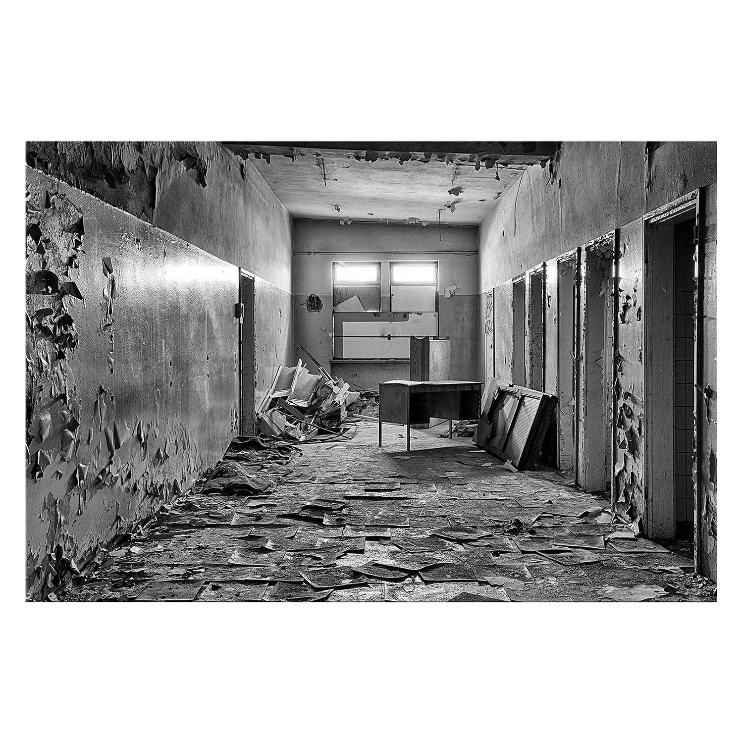 Bild Abandoned Office - Leinwand - Schwarz / WeiÃŸ, Wandbilder XXL