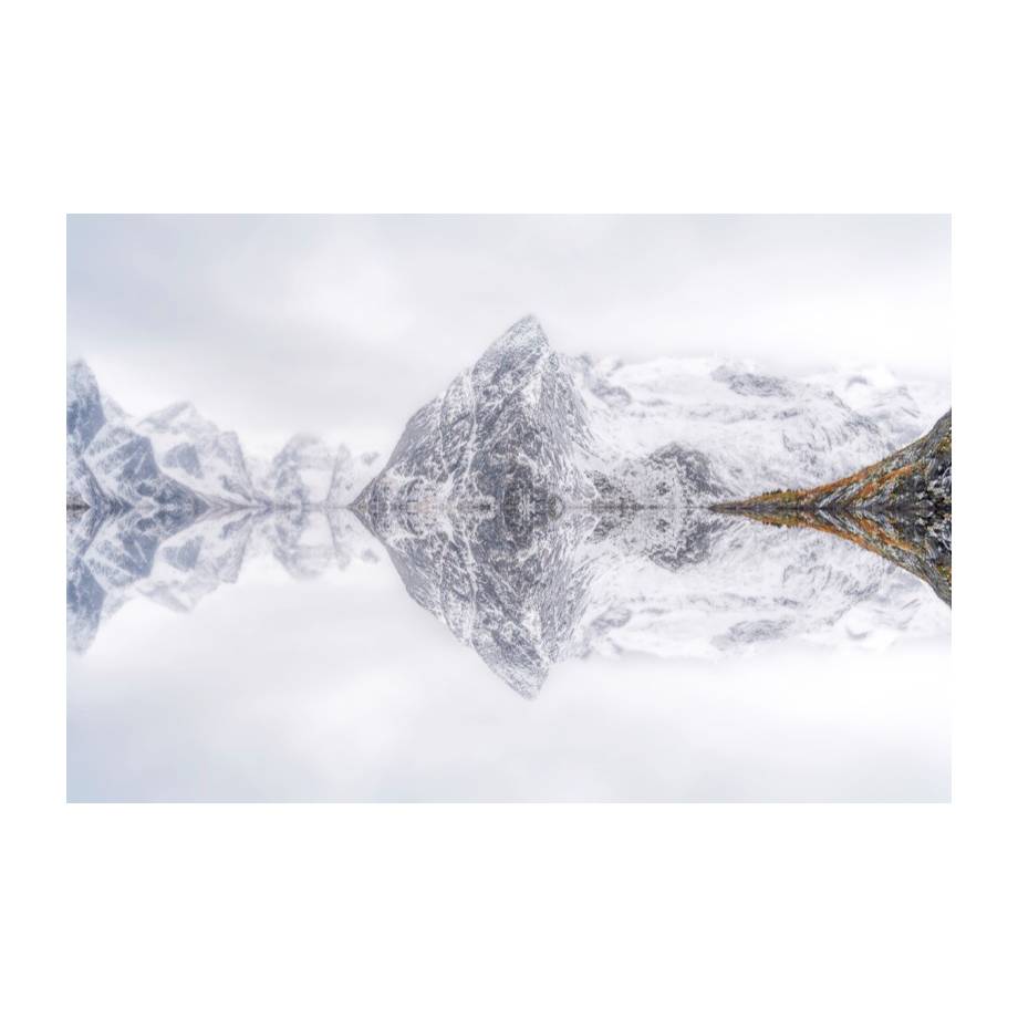Alu Dibond-Bild Lofoten Reflection - Alu-Dibond - WeiÃŸ / Grau - 45, seen.by