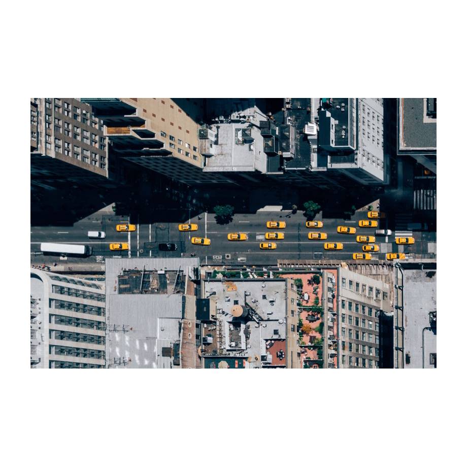 Leinwandbild New York City Taxis - Grau / Gelb, ars manufacti