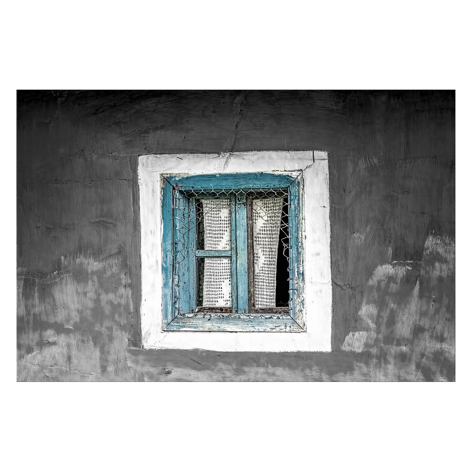 Bild Old Window - Leinwand - Schwarz / WeiÃŸ, Wandbilder XXL