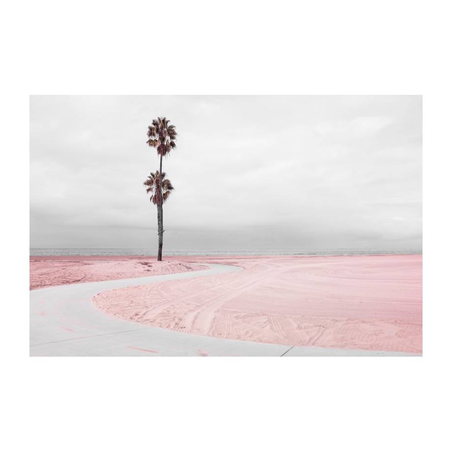 Leinwandbild The Beach 2 - Grau / Rosa, Morteens