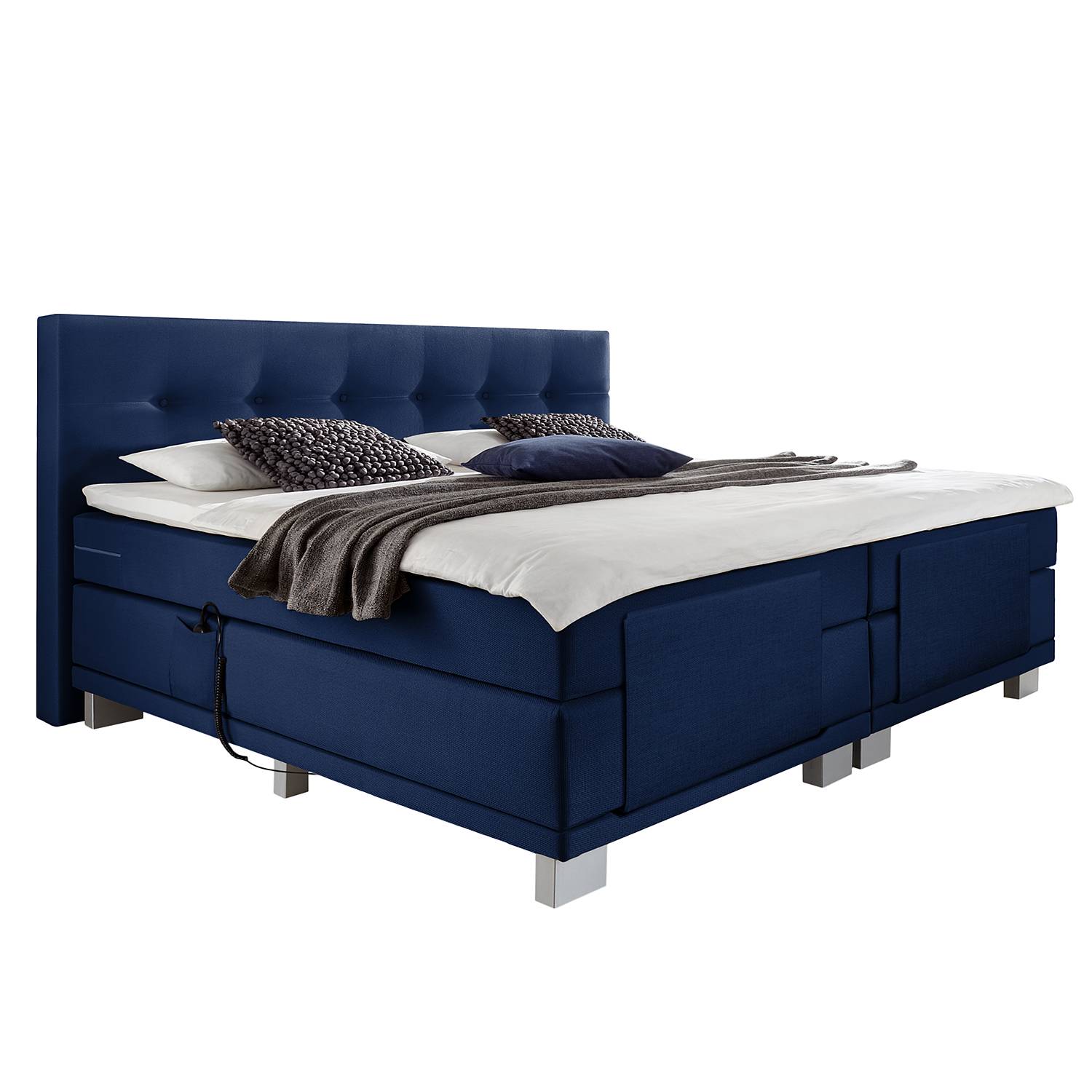 Boxspringbett Luxury Night - 160 x 200cm - Blau, Grand Selection