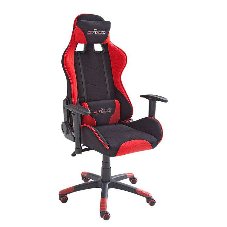 Gaming Chair mcRacer I - Webstoff - Schwarz / Rot, home24 office