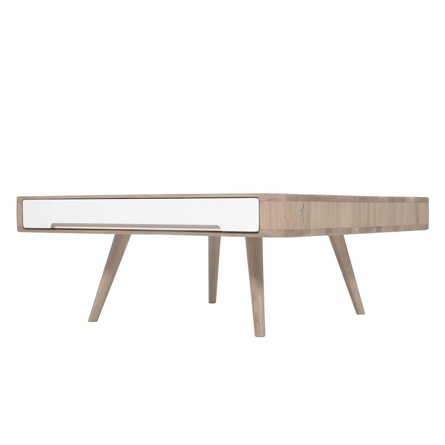 Table basse Loca I - Chêne sauvage partiellement massif - Blanc / Chêne sauvage lumière, Studio Cope