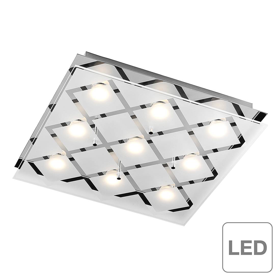EEK A++, LED-Deckenleuchte Complex - Chrom/ Glas - Silber, Leuchten Direkt