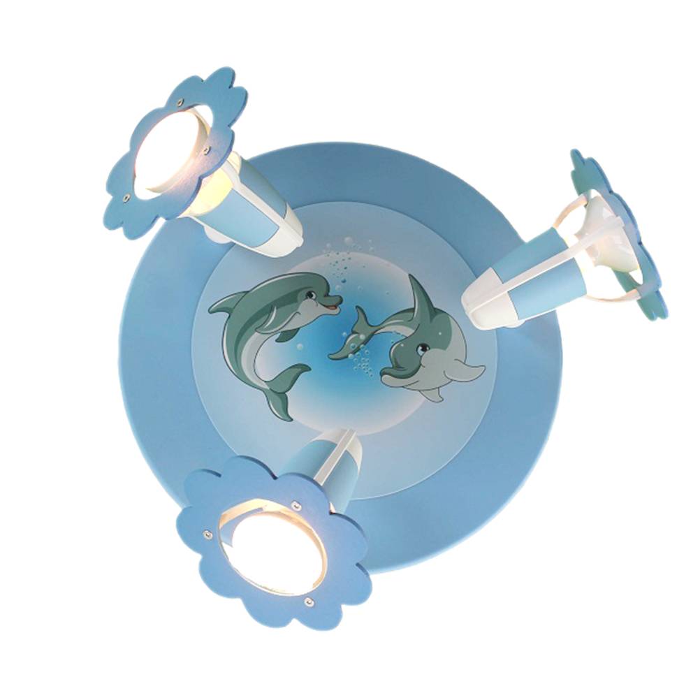 energie A++_ Plafondlamp Dolfijn hout 3 lichtbronnen_ Elobra