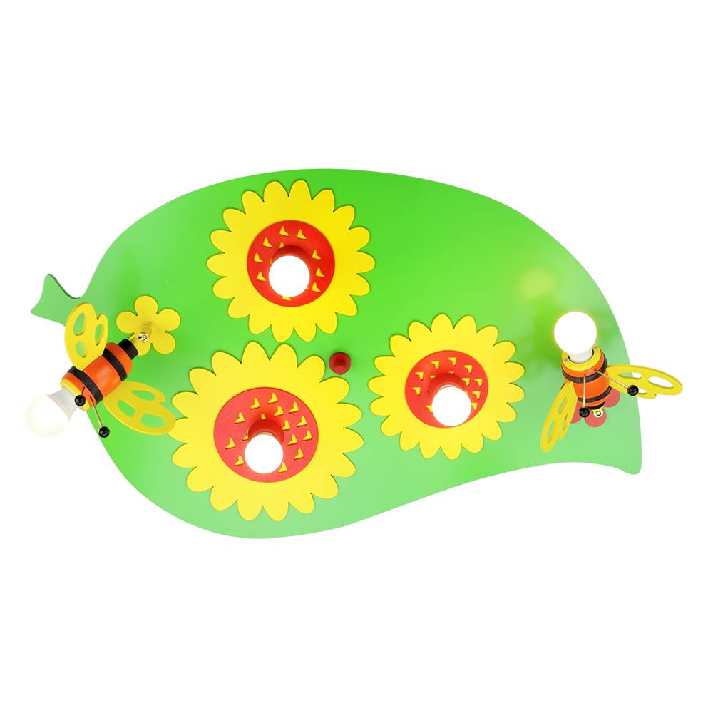 energie A++_ Plafondlamp Hommel hout 5 lichtbronnen_ Elobra