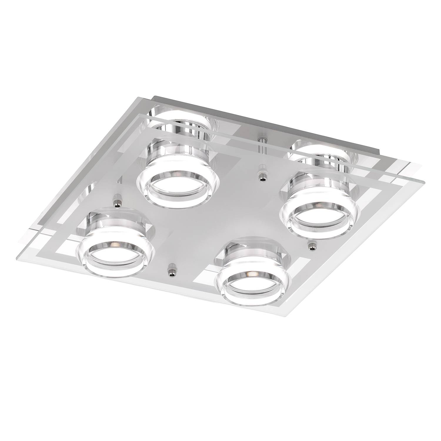 EEK A+, LED-Deckenleuchte Moody - Metall / Acrylglas - 4, Action