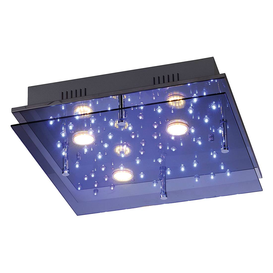 EEK A++, LED-Deckenleuchte Nightsky 2 by Leuchten Direkt - Eisen/Chrom - Silber, Leuchten Direkt