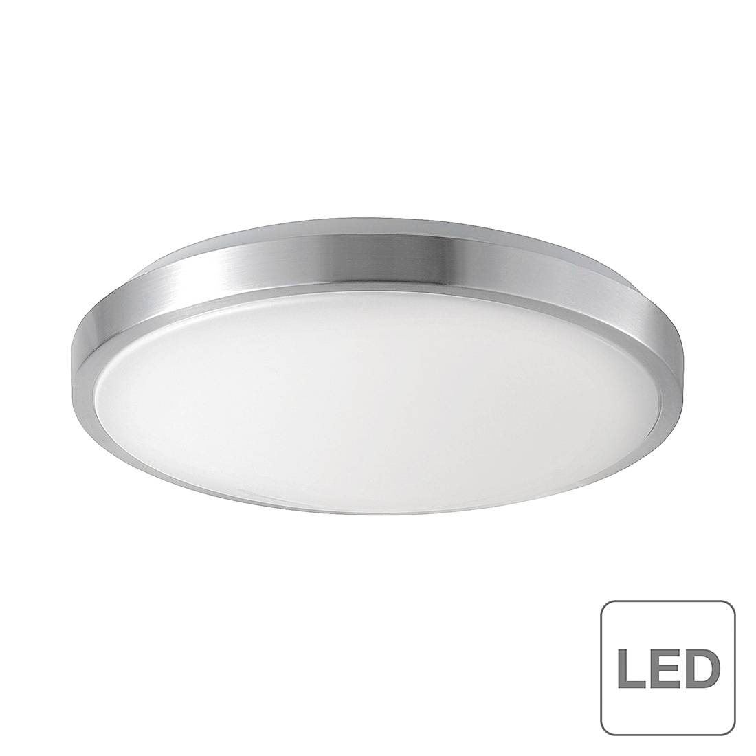 EEK A+, LED-Deckenleuchte Simscha - Aluminium/ Glas - Silber/ WeiÃŸ, Leuchten Direkt