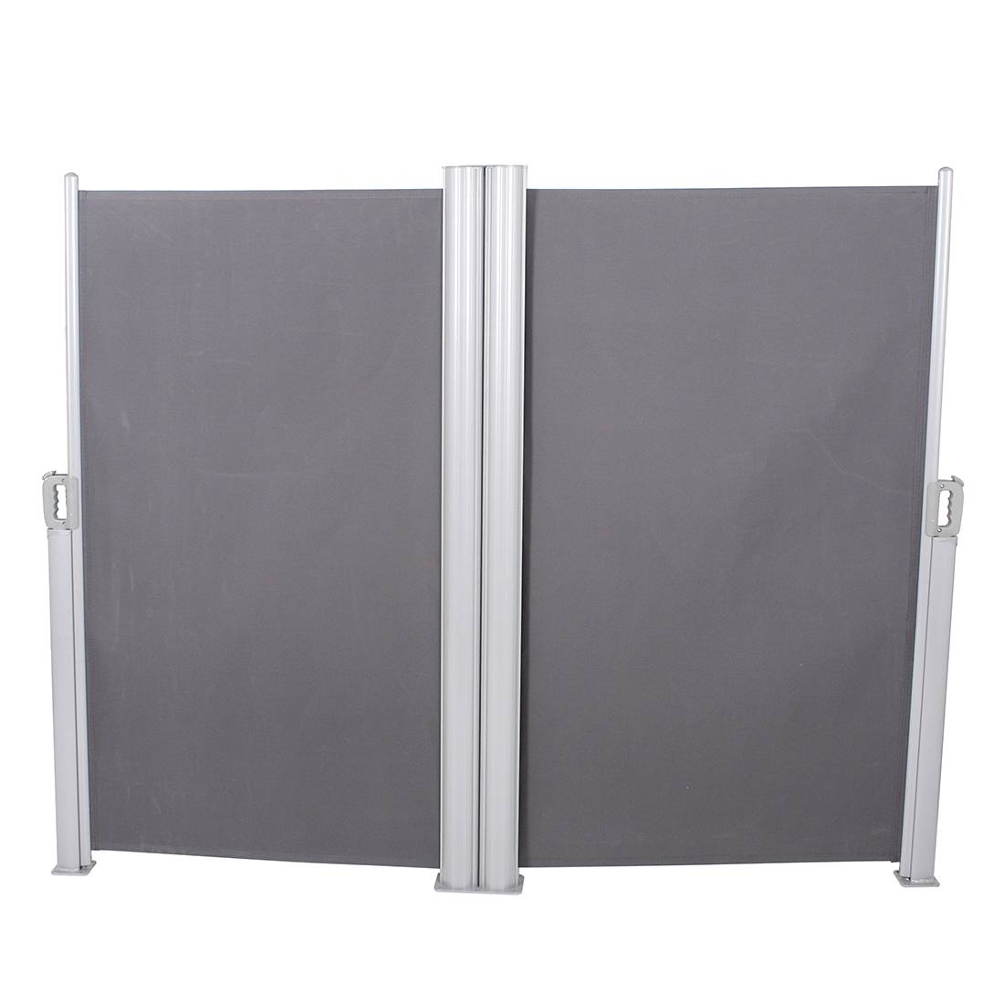 Doppel-Seitenmarkise Angan - Polyester/Aluminium - Grau/Silber, Garden Pleasure