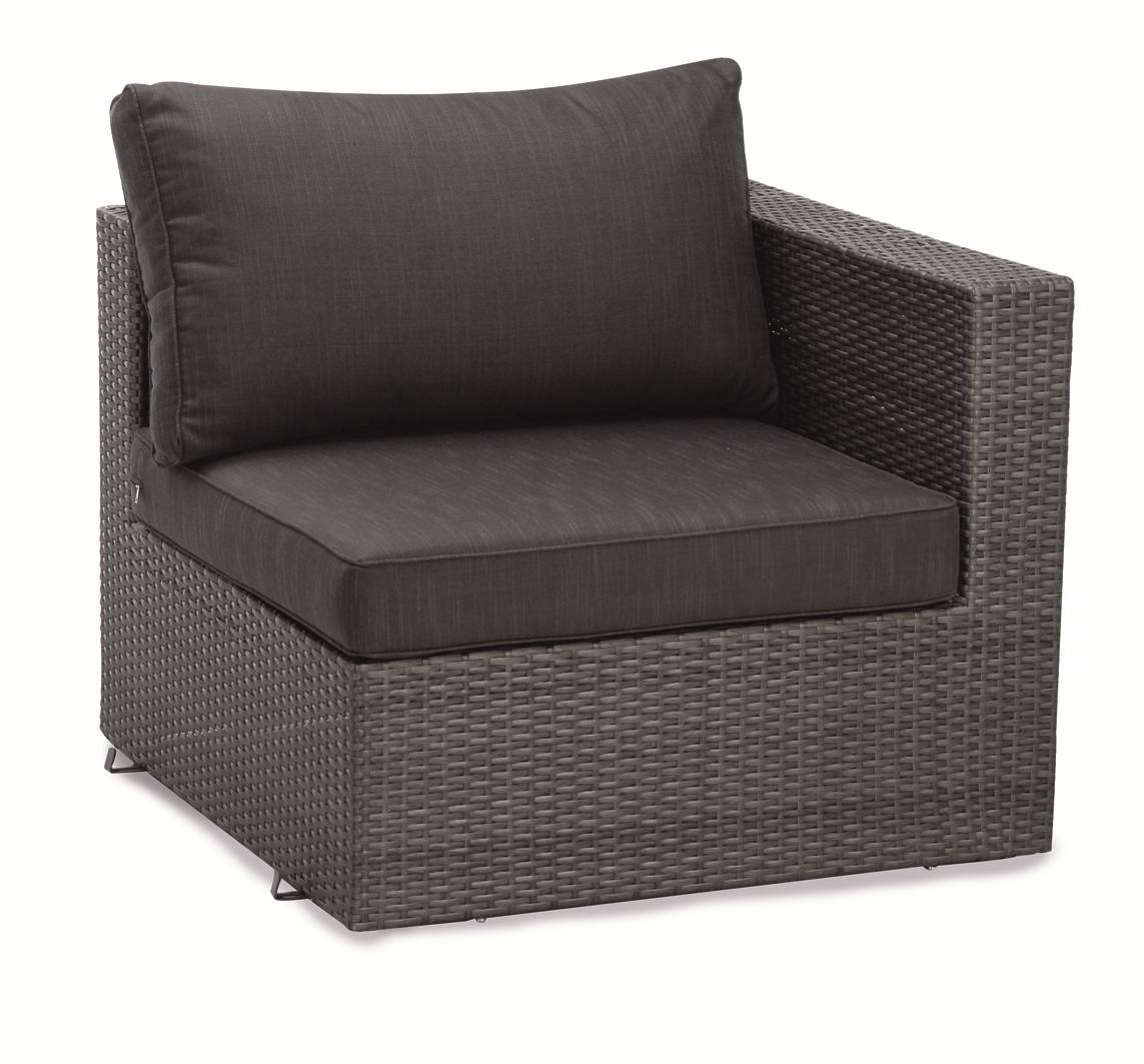 Eckelement Lounge Aruba (inkl. Sitz-und Rückenpolster) - Aluminium/Kunstfaser - Flachgewebe/Anthrazit, Best Freizeitmöbel