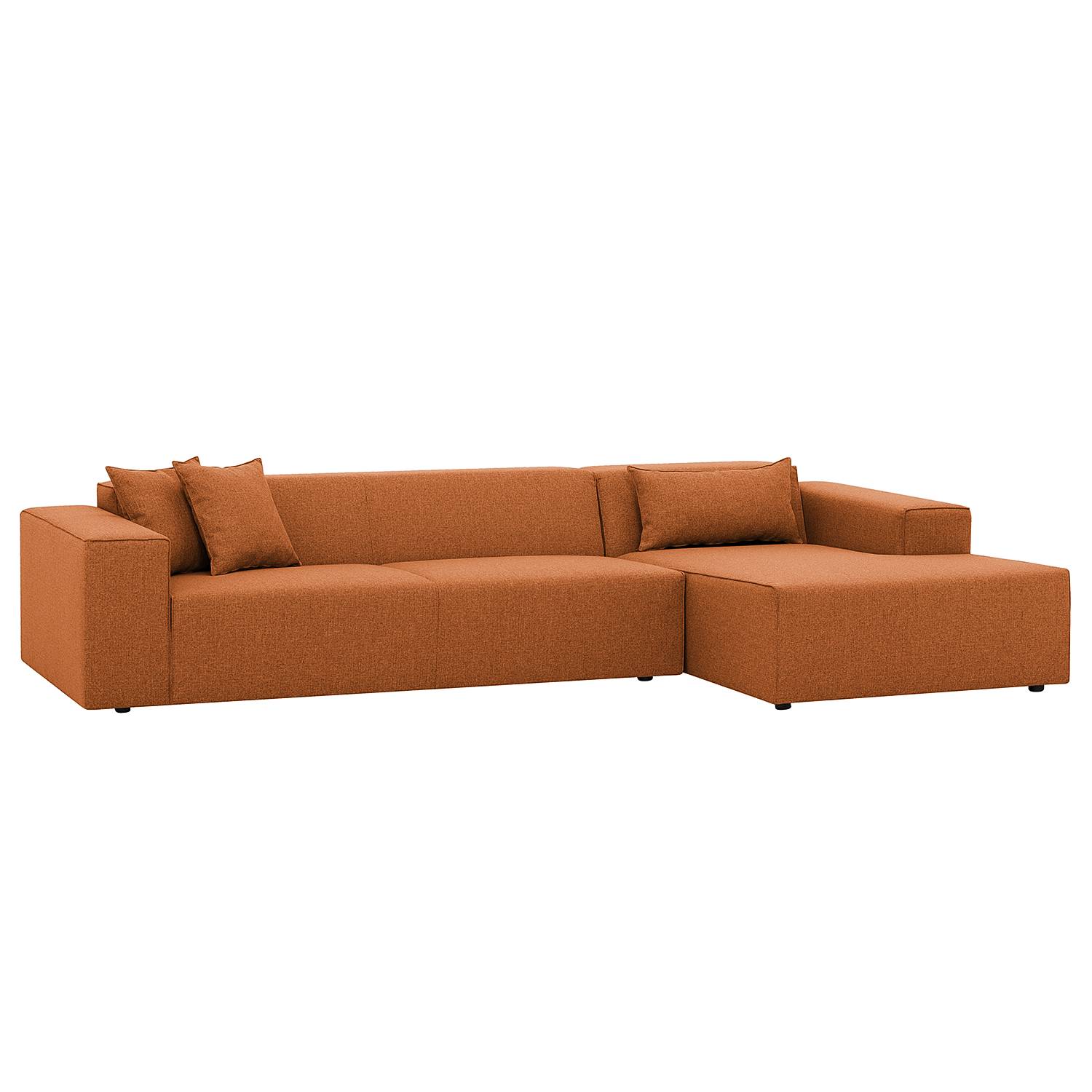 Ecksofa Atlanta - Webstoff - Longchair/Ottomane davorstehend rechts - Stoff Milan Rostbraun, Studio Copenhagen
