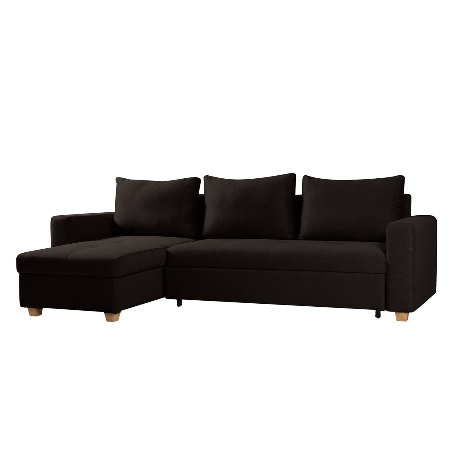 Canapé d'angle Crandon (avec fonction couchage) Tissu - Méridienne à gauche (vue de face) - Tissu Za
