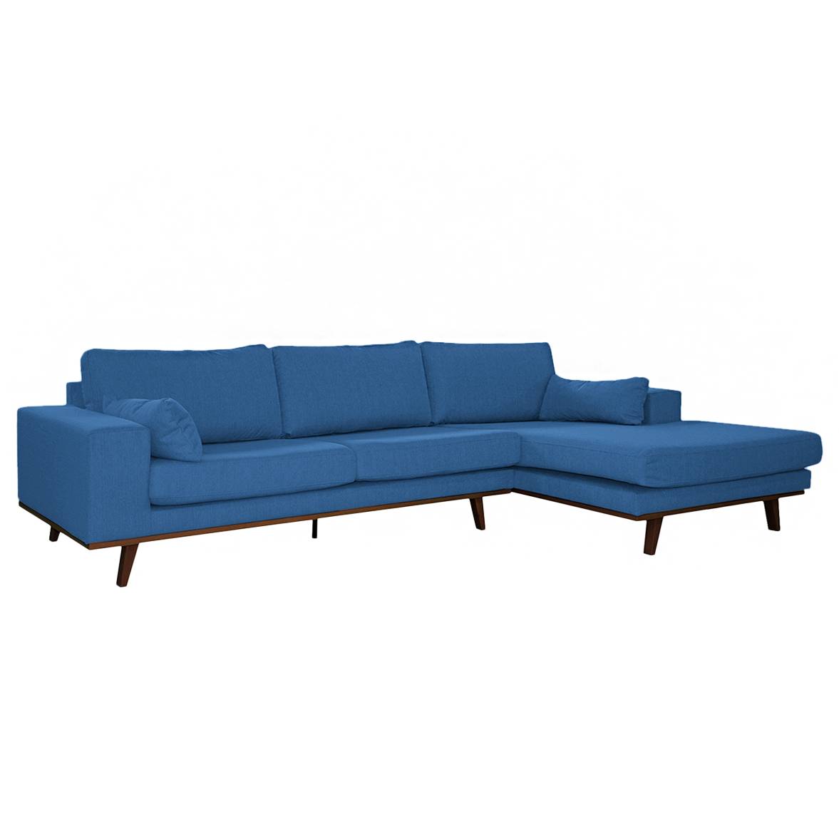 Ecksofa Billund II - Webstoff - Longchair/Ottomane davorstehend rechts