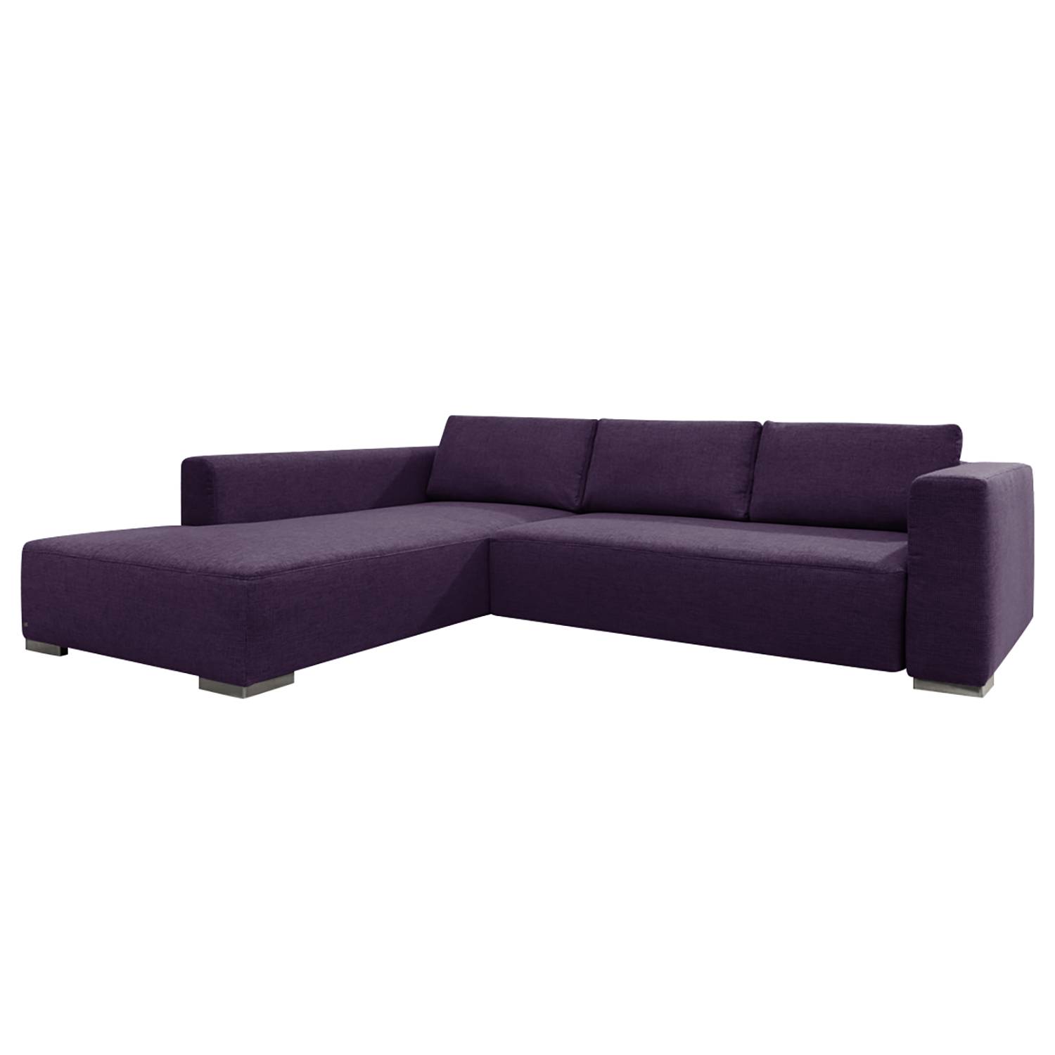Ecksofa Heaven Colors Style M - Webstoff - Longchair/Ottomane davorstehend links - Mit Schlaffunktion - Violett, Tom Tailor